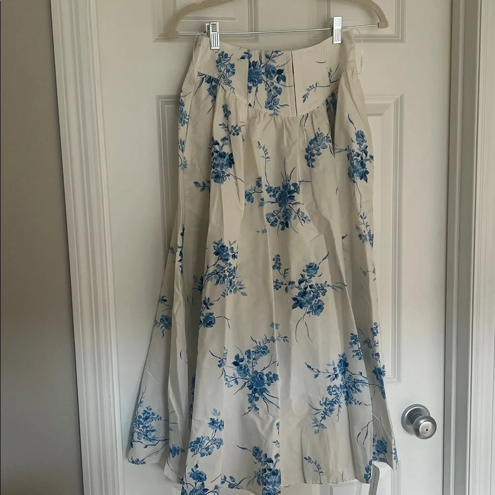 Reformation Polina Blue Floral Midi Skirt - Picture 2 of 3